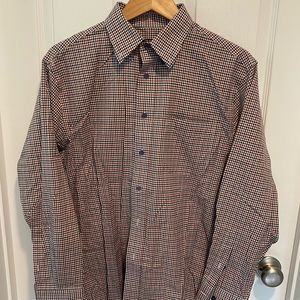 Jos. A. Bank blue and red check travelers collection button-down, M